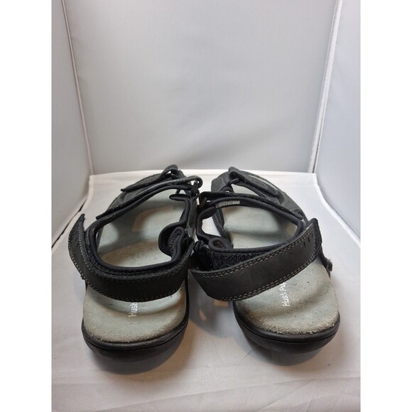 HUSH PUPPIES Men\'s Comfortable Leather Sandals Black Size 13 EW (Extra Wide)